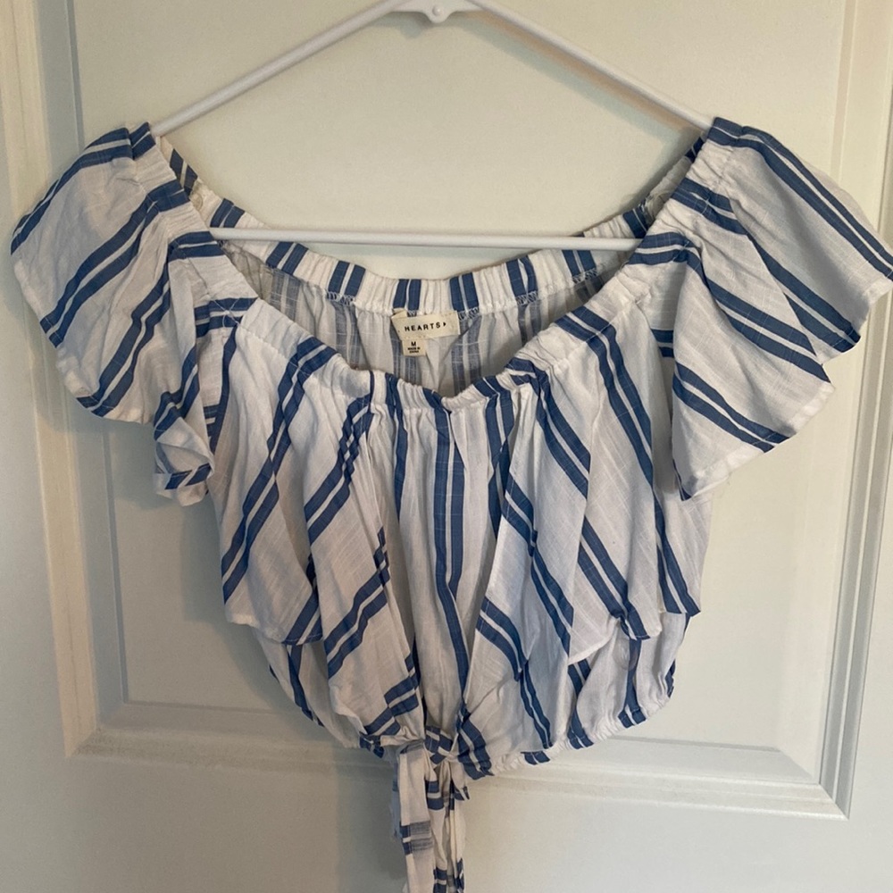 Pacsun striped cropped blouse